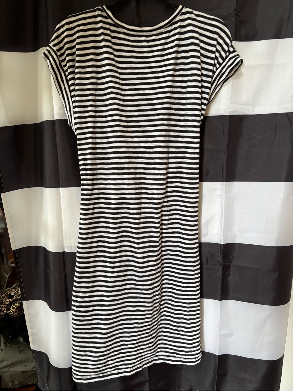J. Crew Black and White Striped Tie-Waist Mini Dress - Picture 4 of 4